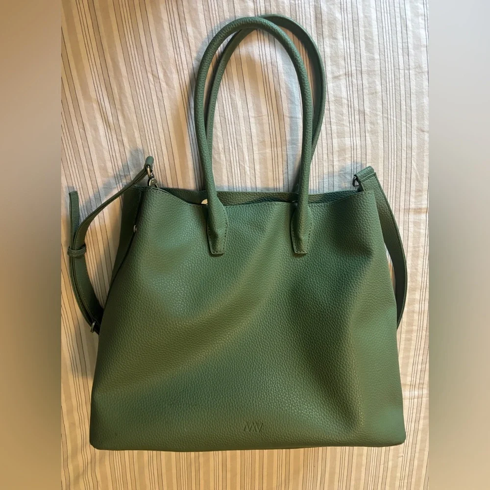 Matt & Nat Green Pebbled Satchel